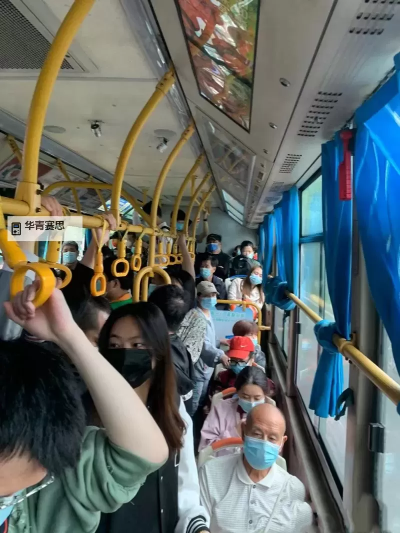 在公交车最后一排被多人围观的奇异场景图1