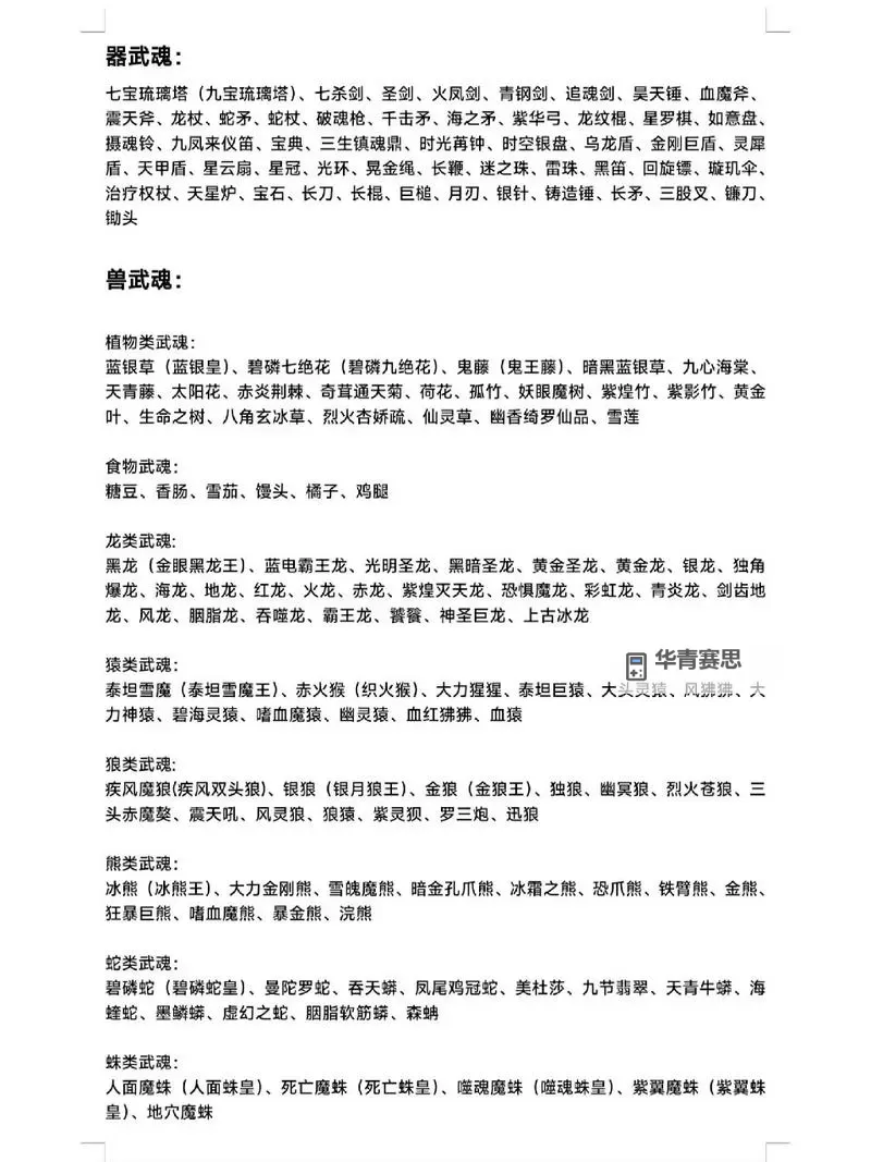 武魂种类大全:全面解析各种武魂类型及其特点图1