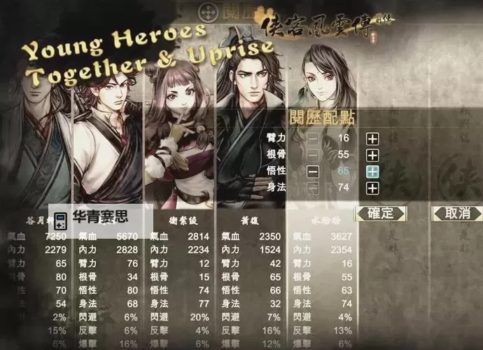 《侠客风云传》人物巅峰实力气血排名图1